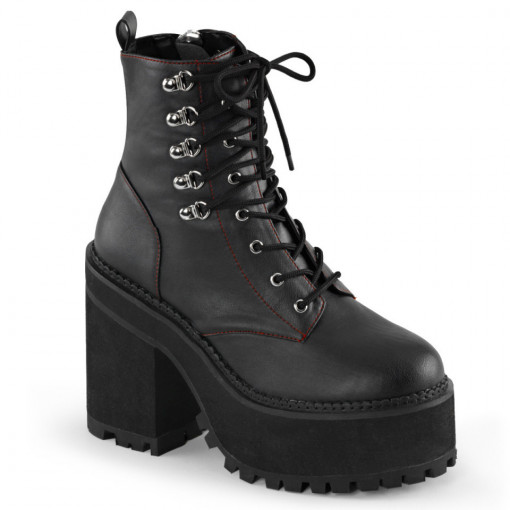 Demonia ASSAULT-100 Blk Vegan Leather