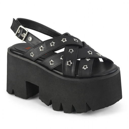 Demonia Cult ASHES-12 Blk Vegan Leather
