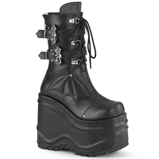 Demonia Cult WAVE-150 Blk Vegan Leather