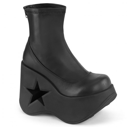 Demonia DYNAMITE-100 Blk Str Vegan Leather