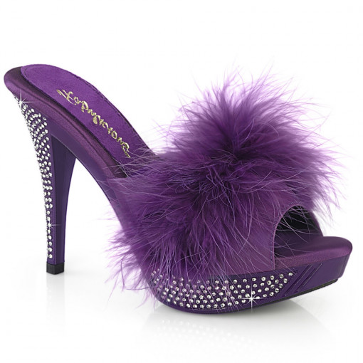 Fabulicious ELEGANT-401F Purple Marabou-Faux Leath