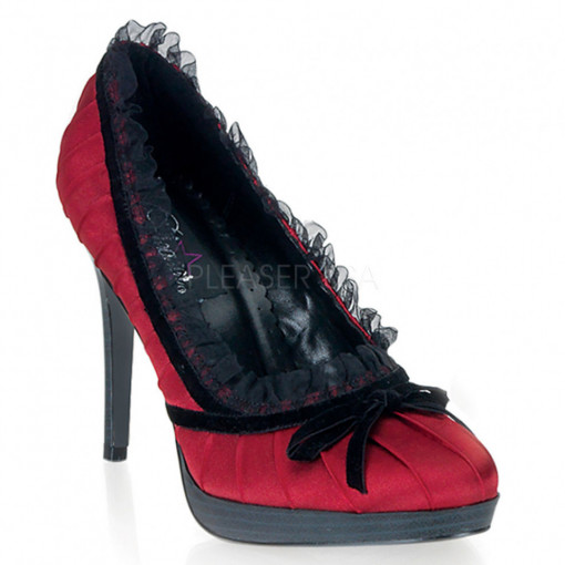 Pin Up Couture BLISS-38 Red-Blk Satin