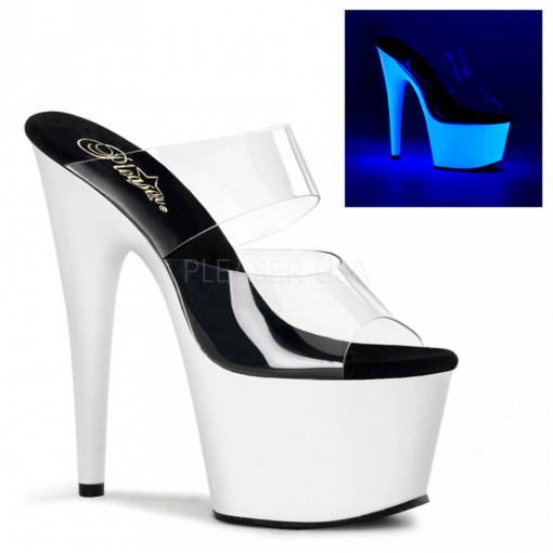 Pleaser ADORE-702UV Clr/Neon Wht