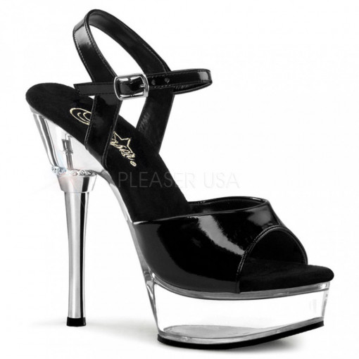 Pleaser ALLURE-609 Blk Pat/Clr