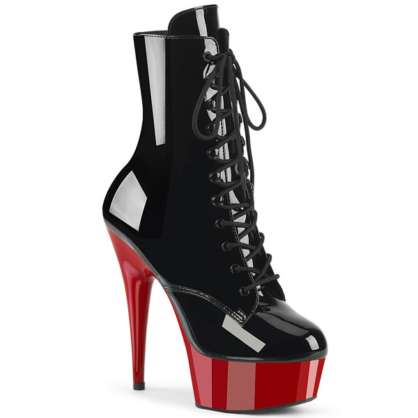 Pleaser DELIGHT-1020 Blk Pat/Red
