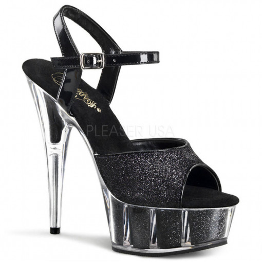 Pleaser DELIGHT-609-5G Blk Gltr/Blk Gltr
