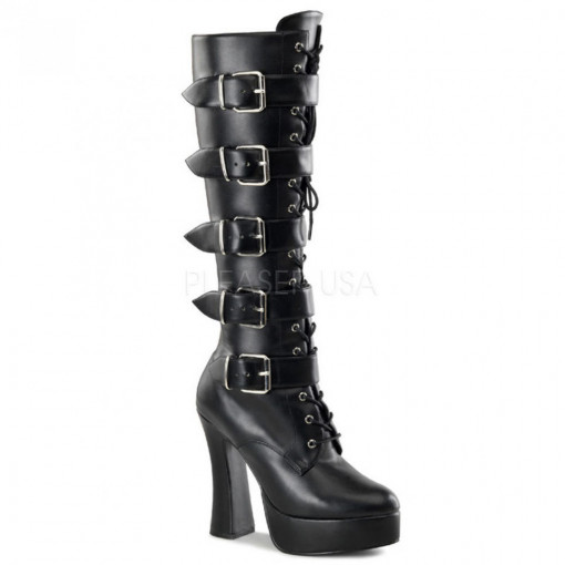 Pleaser ELECTRA-2042 Blk Faux Leather