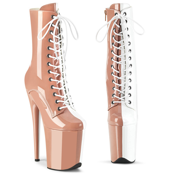 Pleaser FLAMINGO-1040TT Blush-Wht Pat/Blush-Wht