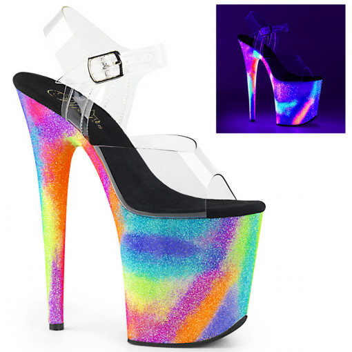 Pleaser FLAMINGO-808GXY Clr/Neon Glitter