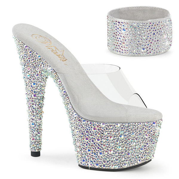 Sandali Pleaser shoes con fascia caviglia brillanti