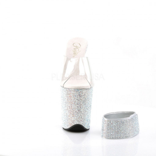 Sandalo Pleaser BEJEWELED-812RS Clr/Slv Multi RS