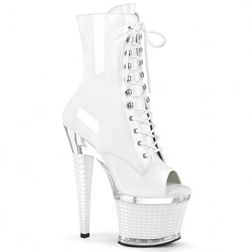 Pleaser SPECTATOR-1021 Wht Pat/Clr-Wht