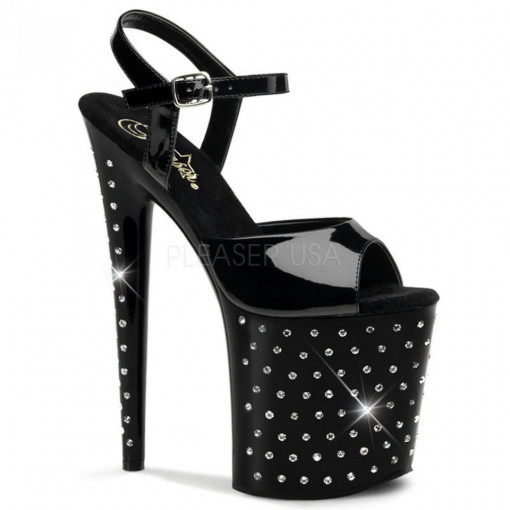 Pleaser STARDUST-809 Blk Pat/Blk