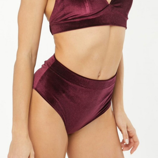 Polerina wear, Bottom Bikini - Wine Velluto Subito Cert