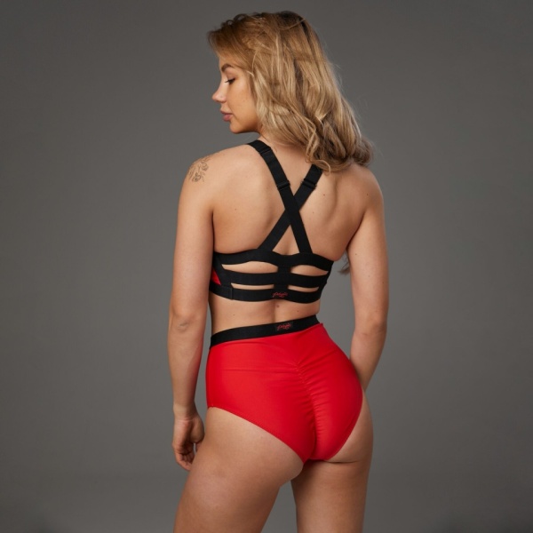 shibari completo pole dance rosso