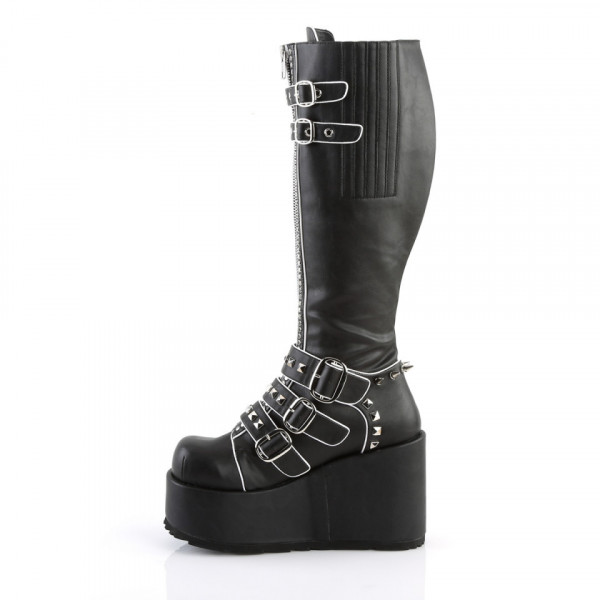 Stivali Demonia CONCORD-110 Blk Faux Leather