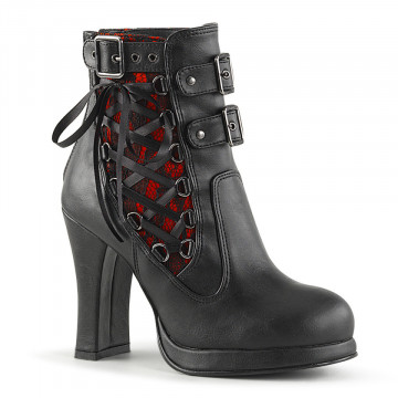 Demonia CRYPTO-51 Blk-Red Lace - spedizione subito h24