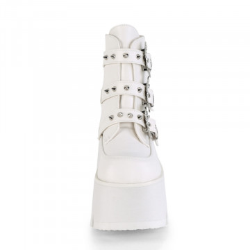 Demonia ASHES-55 Wht Vegan Leather