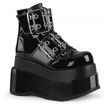 Demonia Cult BEAR-104 Blk Pat-Vegan Leather