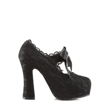 Demonia Cult DEMON-11 Blk Satin-Blk Lace