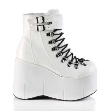 Demonia Cult KERA-21 Wht Vegan Leather