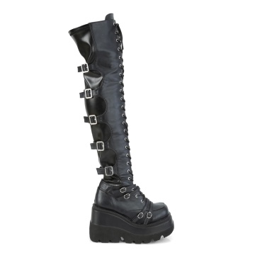 Demonia Cult SHAKER-350 Blk Veagn Leather-Stretch