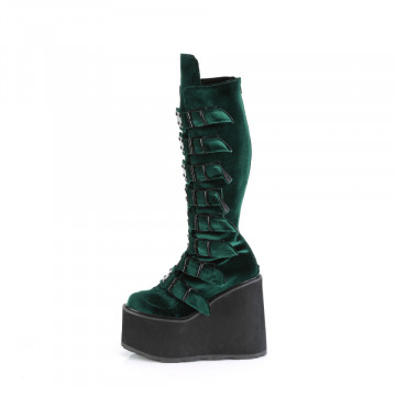 Stivale Demonia Cult SWING-815 Emerald Velluto