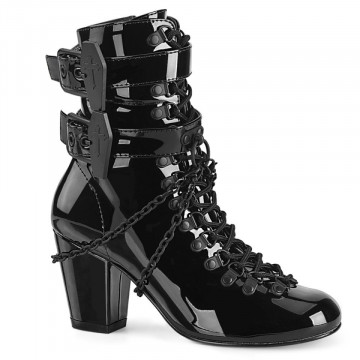 Demonia Cult VIVIKA-128 Blk Pat