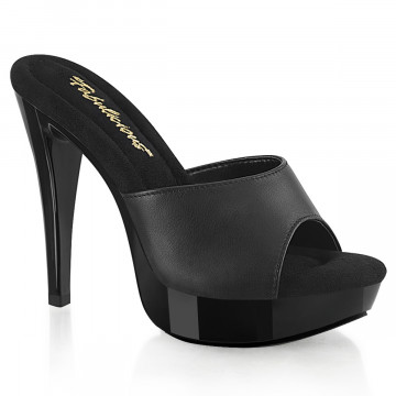 Fabulicious COCKTAIL-501L Blk Leather/Blk