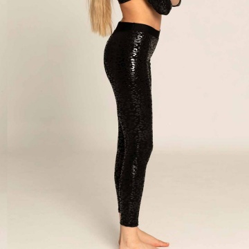 LEGGINGS ULTRA GRIP SUPERHERO V-STRING LEOPARD BLACK XS