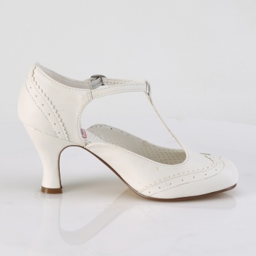 Pin Up Couture FLAPPER-26 Wht Pu