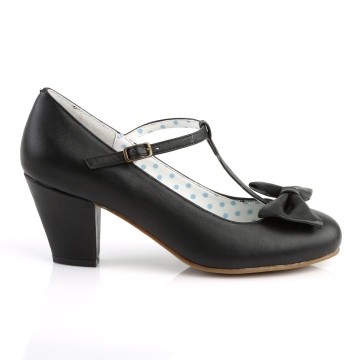 Pin Up Couture WIGGLE-50 Blk Faux Leather