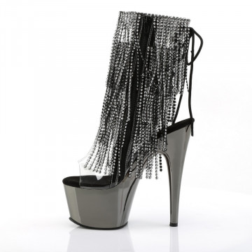 Pleaser ADORE-1017RSF Clr-Blk/Dark Pewter Chrome