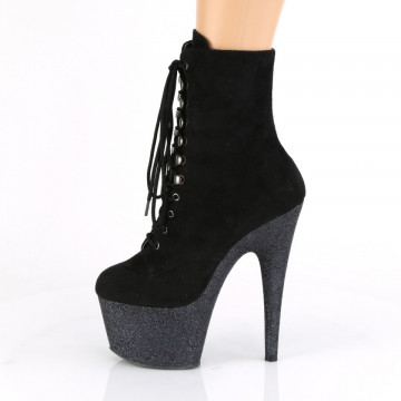 Pleaser ADORE-1020FSMG Blk Faux Suede/Blk Multi Mini Glitter