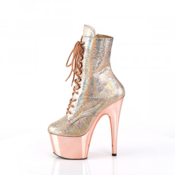 Pleaser ADORE-1020HM Rose Gold Holo Metallic Pu/Rose Gold Chrome