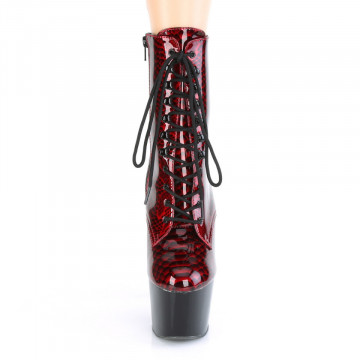 Pleaser ADORE-1020SP Red Snake Print Pat/Blk