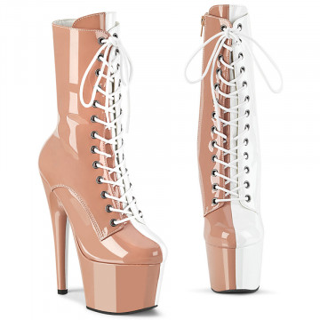 Pleaser ADORE-1040TT Blush-Wht Pat/Blush-Wht
