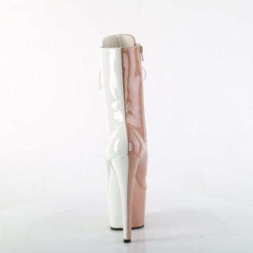 Pleaser ADORE-1040TT Blush-Wht Pat/Blush-Wht