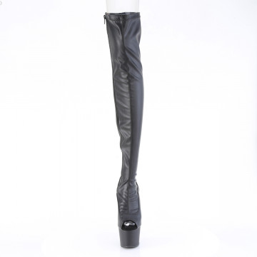 Pleaser ADORE-3011 Blk Str. Faux Leather/Blk Matte