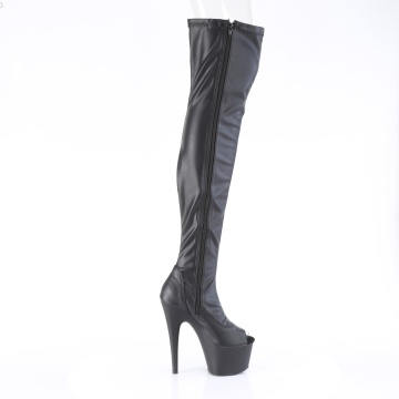 Pleaser ADORE-3011 Blk Str. Faux Leather/Blk Matte