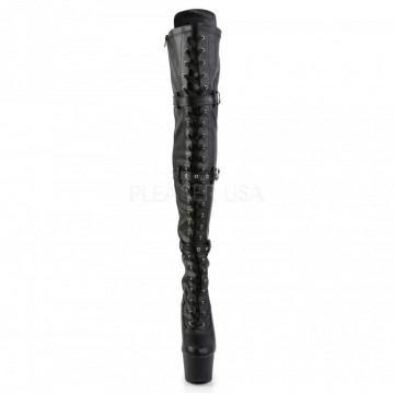 Pleaser ADORE-3028 Blk Str Faux Leather/Blk Matte