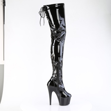 Pleaser ADORE-4000SLT Blk Str Pat/Blk