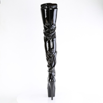 Pleaser ADORE-4001WR Blk Stretch Pat/Blk