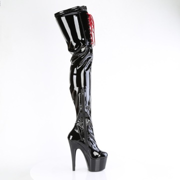 Pleaser ADORE-4001WR Blk Stretch Pat/Blk
