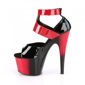 Pleaser ADORE-700-16 Blk-Red Pat/Red-Blk