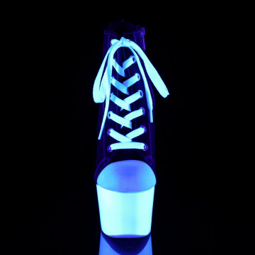 Pleaser ADORE-700SK-02 Blk Canvas/Neon White