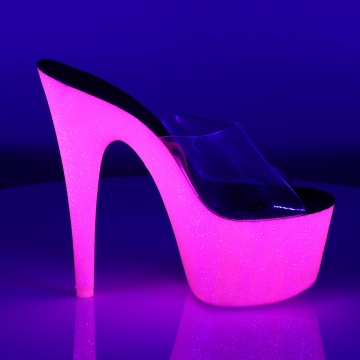 Pleaser ADORE-701UVG Clr/Neon H. Pink Glitter