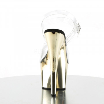 Pleaser ADORE-708 Clr/Gold Chrome