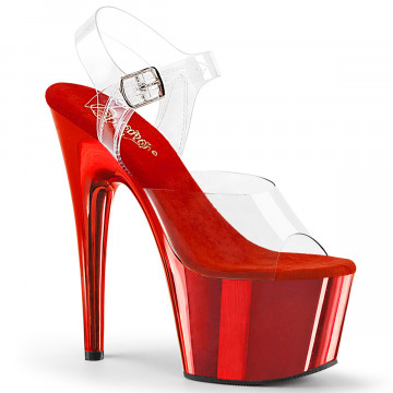 Pleaser ADORE-708 Clr-Matching/Red Chrome