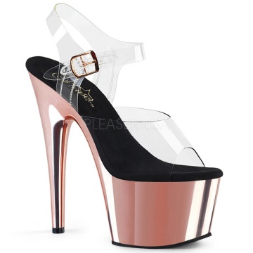 Pleaser ADORE-708 Clr/Rose Gold Chrome Subito 11us 41